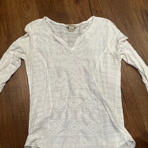White Embroidered Women's Top